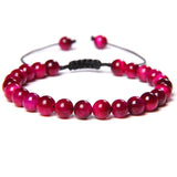 Colorful Tiger Eye Stone Bracelets 6/8MM Beads Braided Bangles