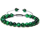 Colorful Tiger Eye Stone Bracelets 6/8MM Beads Braided Bangles