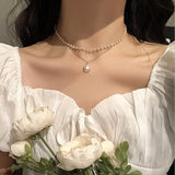 Crystal Leaf Tassel Chain Choker Necklace for Women