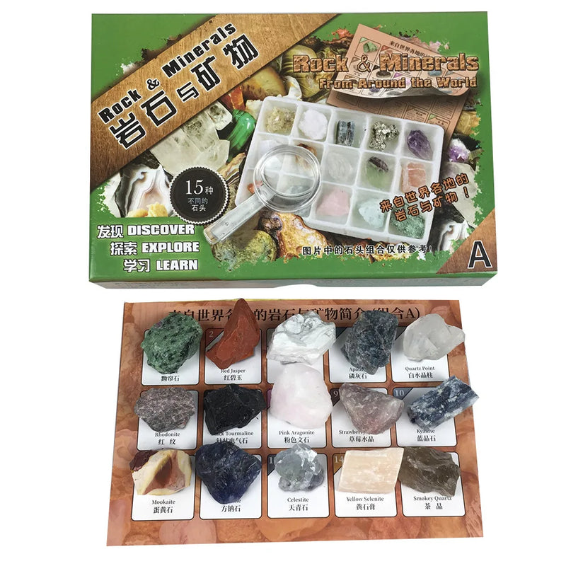 Mixed Rock Mineral Set - Smokey Quartz, Kyabite, Apatite, Sodalite, Selentite
