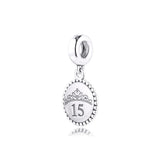 15 Yrs Charms 925 Sterling Silver Dangle Charm for Bracelets DIY Jewelry
