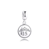 15 Yrs Charms 925 Sterling Silver Dangle Charm for Bracelets DIY Jewelry