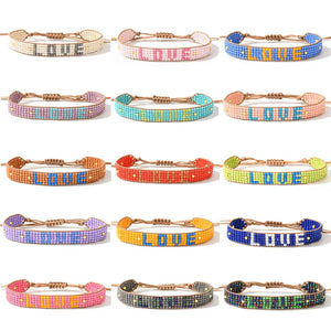 15 Color Glass Bead Braided Bracelet Women Jewelry Wrap Bracelets