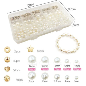 720 Piece Pearl Set Five Pointed Star Spacer Bead DIY Bracelet Earring Set