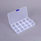 15-grid Portable Jewelry Organizer Box Clear Plastic Mini Storage