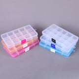 15-grid Portable Jewelry Organizer Box Clear Plastic Mini Storage
