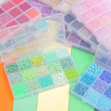 15-grid Glass Rice Bead Tube Beads Box DIY Jewelry Materials