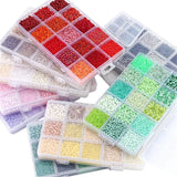 15-grid Glass Rice Bead Tube Beads Box DIY Jewelry Materials