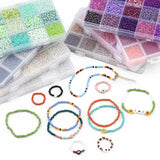 15-grid Glass Rice Bead Tube Beads Box DIY Jewelry Materials