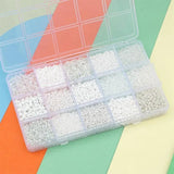 15-grid Glass Rice Bead Tube Beads Box DIY Jewelry Materials