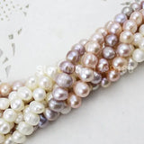 Natural Multicolor Freshwater Pearl Beads 6-7mm Strand for Necklace Making