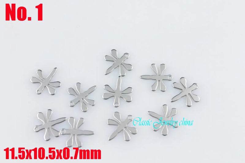 100pcs Stainless Steel Small Pendant Jewelry Charm Tags DIY Parts
