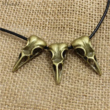 15 pcs 3D Skull Birdhead Charms Metal Animals Bird Pendant for Jewelry T0478