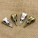 15 pcs 3D Skull Birdhead Charms Metal Animals Bird Pendant for Jewelry T0478