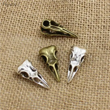 15 pcs 3D Skull Birdhead Charms Metal Animals Bird Pendant for Jewelry T0478