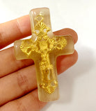 15 pcs Cross Specimen Artificial Amber Pendant Taxidermy Accessories