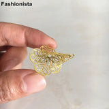 15 pcs Petunia Filigree Metal Flower Base Setting, DIY Art Materials