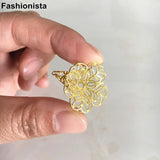 15 pcs Petunia Filigree Metal Flower Base Setting, DIY Art Materials