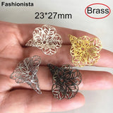 15 pcs Petunia Filigree Metal Flower Base Setting, DIY Art Materials