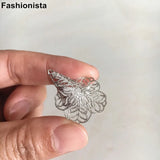 15 pcs Petunia Filigree Metal Flower Base Setting, DIY Art Materials