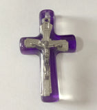 15 pcs Purple Cross Specimen Artificial Amber Pendant
