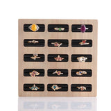 15 Slot Wooden Ring Organizer Jewelry Display Holder