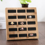 15 Slot Wooden Ring Organizer Jewelry Display Holder