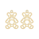 15 Open Teddy Bear Charms for DIY Jewelry Making 24x17mm