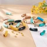 Acrylic Chunky Tube Beads with Elastic Thread for DIY Bracelet