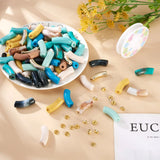 Acrylic Chunky Tube Beads with Elastic Thread for DIY Bracelet