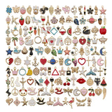 150 Pcs Kc Alloy Enamel Charm Bracelet Earring Accessories Necklace Mix