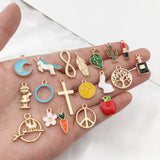 150 Pcs Kc Alloy Enamel Charm Bracelet Earring Accessories Necklace Mix
