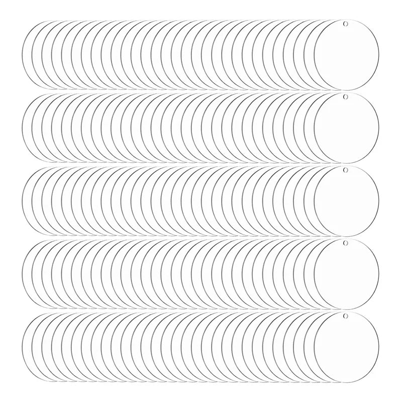 150 Pcs Clear Acrylic Keychain Blanks 2 Inches for DIY Craft Project