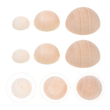 150 Pcs Unfinished Wooden Half Balls DIY Craft Accessories