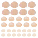 150 Pcs Unfinished Wooden Half Balls DIY Craft Accessories