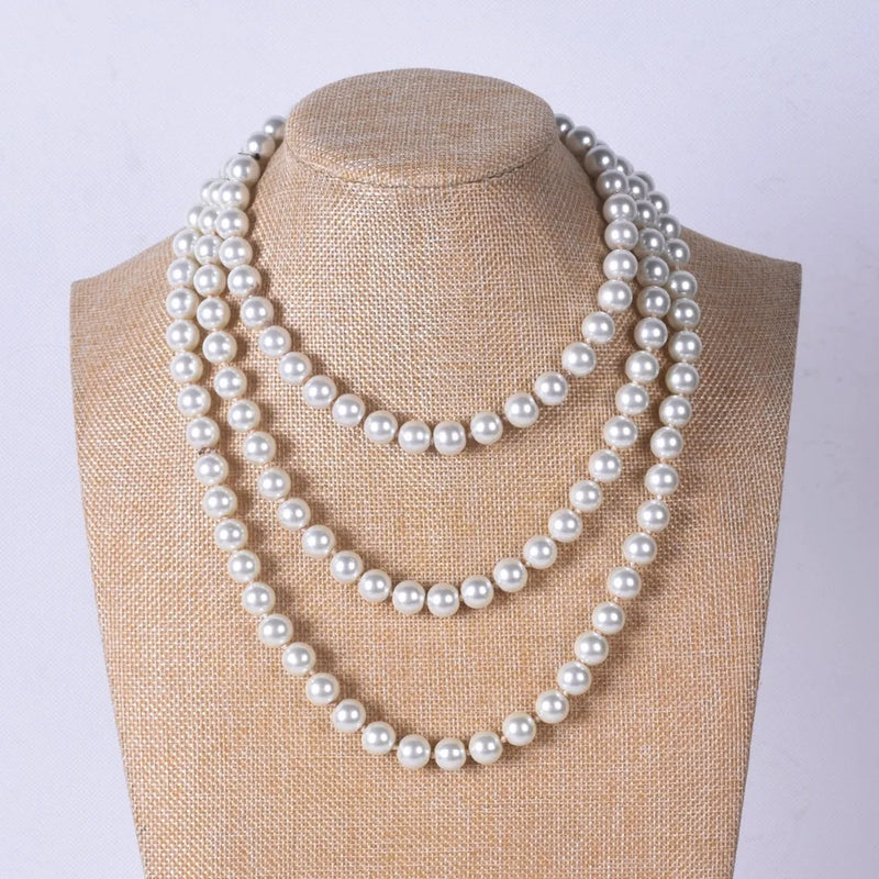 10mm Pearl Necklace Wholesale, 150cm Long Pearl Necklace