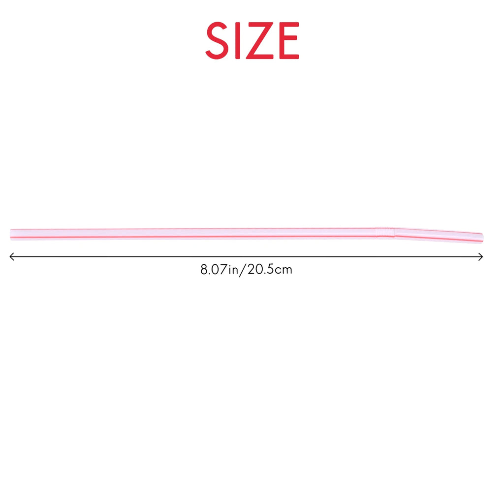 1500 Pcs Striped Colored Disposable Straws 8 inch Long