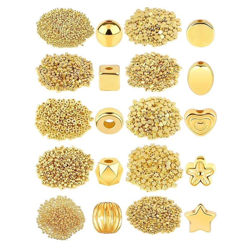 1500Pcs Spacer Beads Assorted DIY Jewelry Making Loose Beads