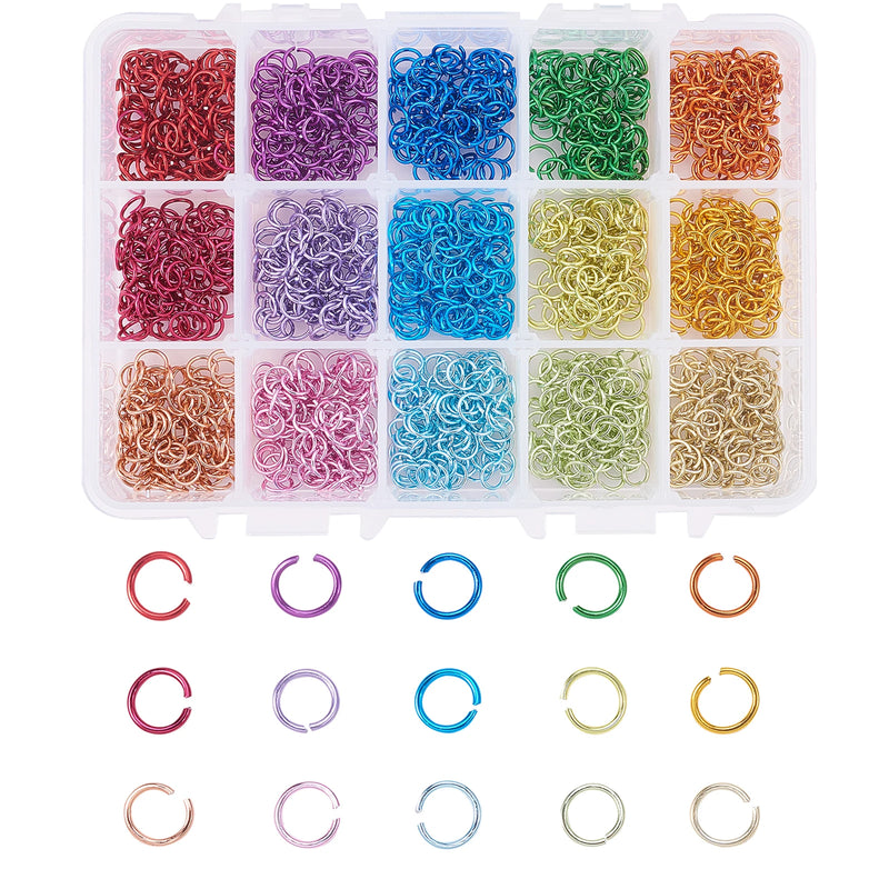 1500Pcs 6x0.8mm Aluminum Split Jump Rings for DIY Jewelry