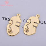 24K Brass Hollow Face Pendants Charms High Diy Jewelry Findings