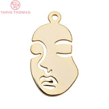 24K Brass Hollow Face Pendants Charms High Diy Jewelry Findings