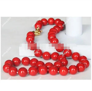 Red South Sea Shell Pearl Necklace 18''