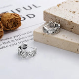 Silver Retro Gingerbread Man Earring Charm Jewelry for Party