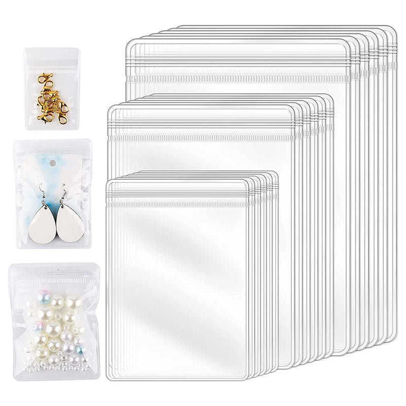 150Pcs Clear Earring Bags Waterproof Reusable Storage Pouch