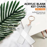 150Pcs Acrylic Keychain Blank with Rings for Vinyl Crafts