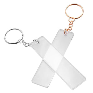 150Pcs Acrylic Keychain Blank with Rings for Vinyl Crafts