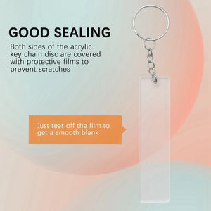 150Pcs Acrylic Keychain Blank with Rings for Vinyl Crafts