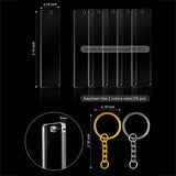 150Pcs Clear Acrylic Keychain Blank w/ Rings, Rectangular Blanks for DIY Crafts