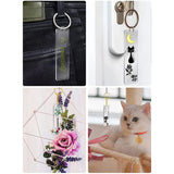 150Pcs Clear Acrylic Keychain Blank w/ Rings, Rectangular Blanks for DIY Crafts
