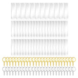 150Pcs Clear Acrylic Keychain Blank w/ Rings, Rectangular Blanks for DIY Crafts